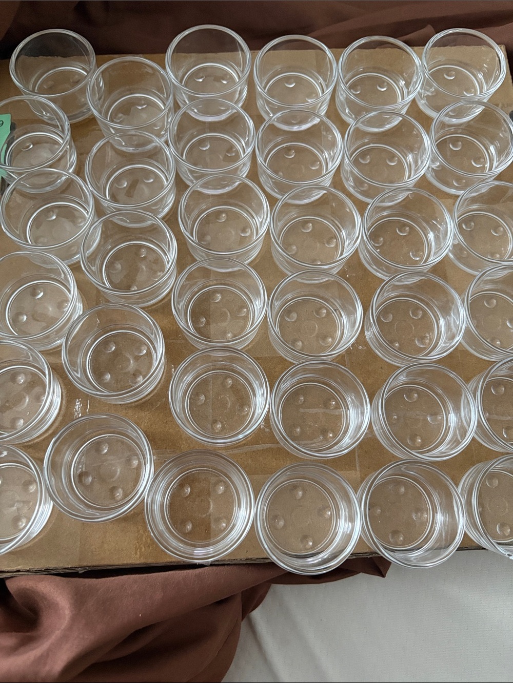 Clear glass tea light holders